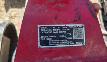 2022 Takeuchi TB216 Mini Excavator full
